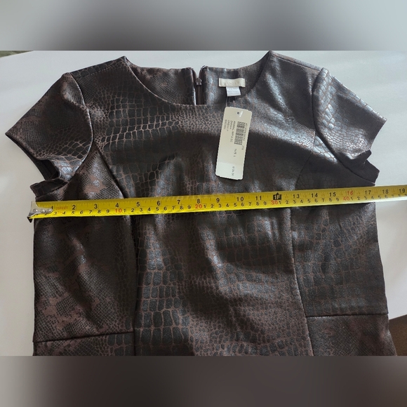 NWT Chiko's Elegant Brown Crocodile Pattern Dress Sz.0.5 (6) - Picture 8 of 10